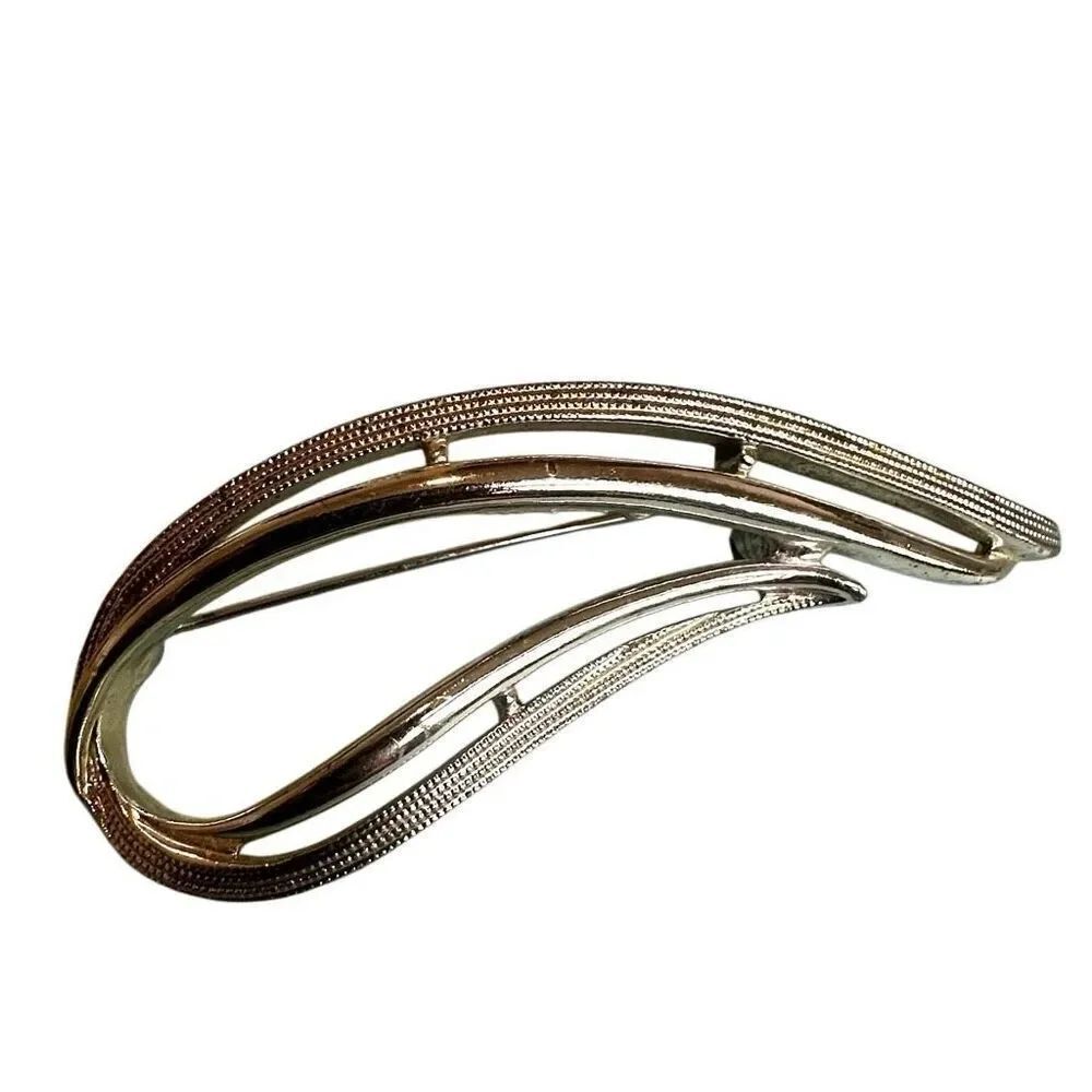 Vintage Sarah Coventry Silver-Tone Modernist Abstract Brooch